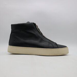 Frye Lena Zip-Up Women’s Size 7.5 M Black Leather High Top Sneakers 3471328-BLK